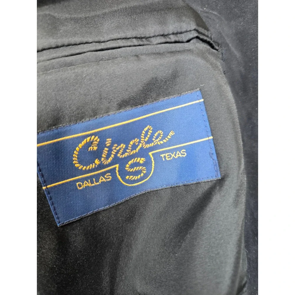 Circle S Western Faux Suede Blazer Mens 48L Black Cowboy Sport‎ Coat Jacket